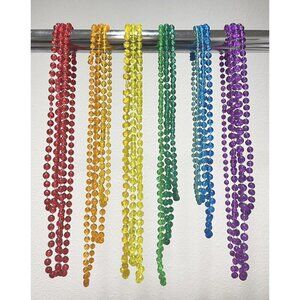 18 pc LOT 1980s VINTAGE Mardi Gras Beaded Necklaces Rainbow Variety Throw Beads